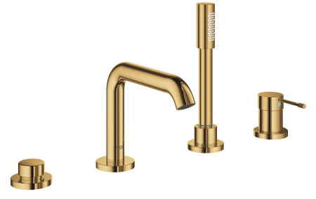 Baie - Baterie cada Grohe 25251GL1, Essence, pe cada, set dus, lucios, auriu