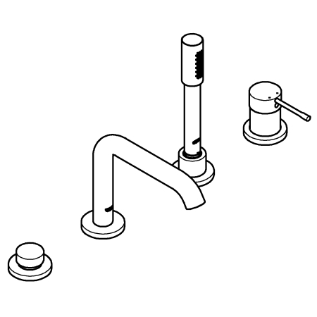 Baterie cada Grohe 25251GL1, Essence, pe cada, set dus, lucios, auriu [5]