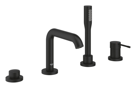 Baie - Baterie cada Grohe 25251KF1, Essence, incastrata, pe cada, set de dus, mat, negru