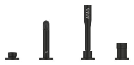 Baterie cada Grohe 25251KF1, Essence, incastrata, pe cada, set de dus, mat, negru [2]