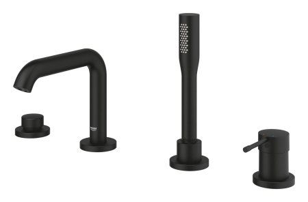 Baterie cada Grohe 25251KF1, Essence, incastrata, pe cada, set de dus, mat, negru [1]