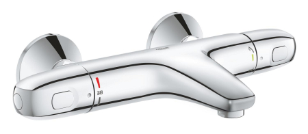 Baterii cada si dus - Baterie cada Grohe 34816003, 1 bar, 317 mm, 173 mm, 101 mm, 2 orificii instalare, 1/2 dimensiune racord, Crom