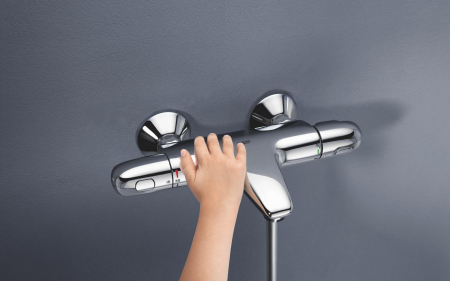 Baterie cada Grohe 34816003, 1 bar, 317 mm, 173 mm, 101 mm, 2 orificii instalare, 1/2 dimensiune racord, Crom [3]