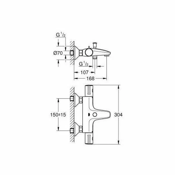 Baterie cada Grohe Grohtherm 800 termostatica [4]