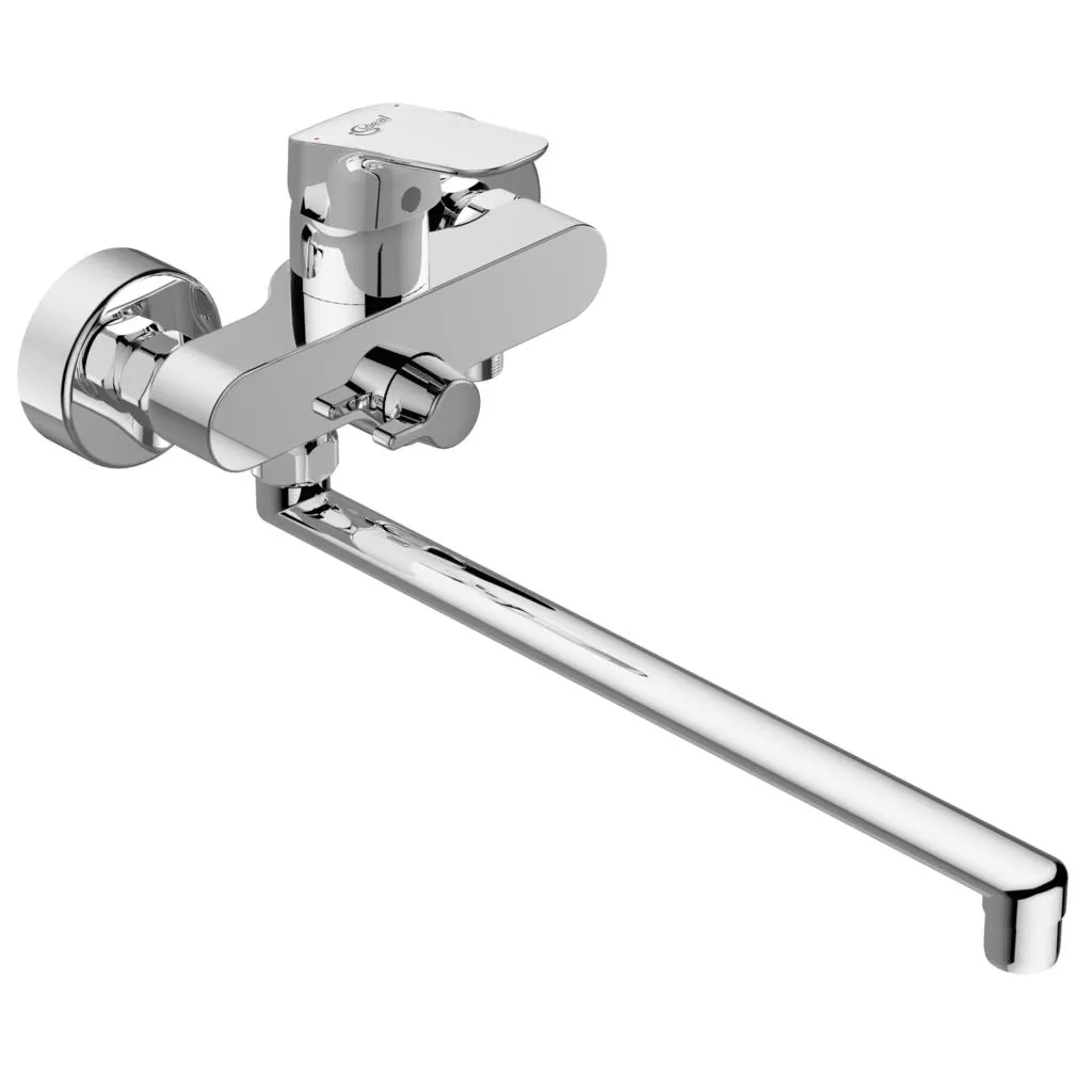 Baterii sanitare - Baterie cada Ideal Standard Ceraflex B1741, aparenta, monocomanda, pipa lunga, diverter, pivotanta, crom