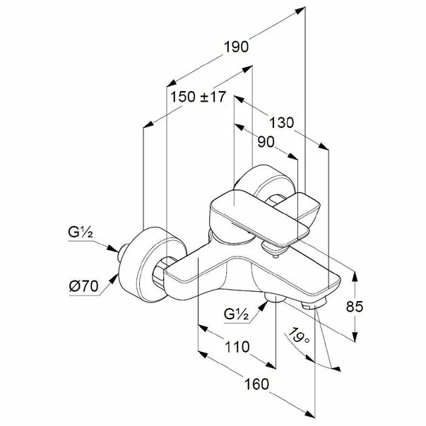 Baterie cada Kludi Pure&Style [1]