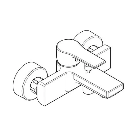 Baterie cada Kludi Zenta SL, aparenta, diverter, mat, negru, 486703965 [2]