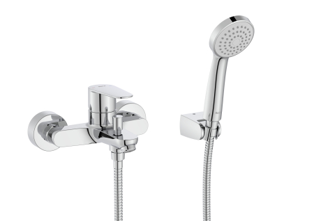 Baie - Baterie cada Roca A5A014FC00, Victoria Plus, montaj pe perete, tip incastrare aparent, tip comanda monocomanda, crom