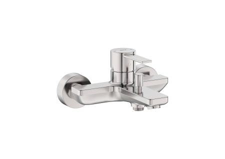 Baterii cada si dus - Baterie cada Roca A5A025FSM0, 0.8 bar, 193 mm, 215 mm, 122 mm, 2 orificii instalare, 1/2 dimensiune racord, Otel satinat