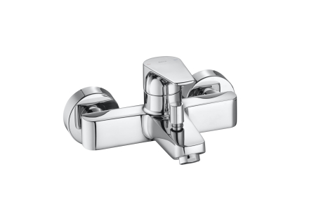 Baie - Baterie cada Roca A5A0290C00, Atlas, montaj pe perete, tip incastrare aparent, tip comanda monocomanda, crom