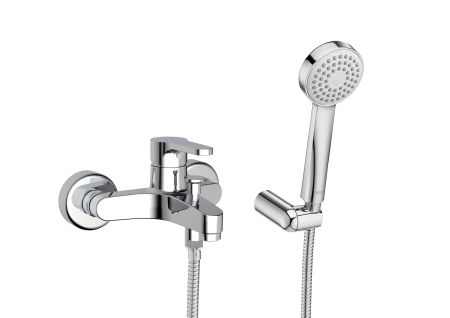 Baie - Baterie cada Roca A5A0A6AC0K, 0.8 bar, 80 mm, 1.7 m, 156 mm, 220 mm, 124 mm, 2 orificii instalare, Crom