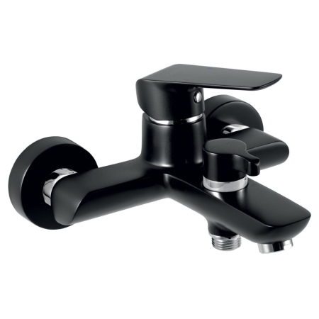 Baterii sanitare - Baterie cada sau dus culoare negru cu montaj pe perete, Ferro Tina