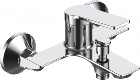 Baterii sanitare - Baterie cada si dus La Brocca ROMA P800C305, Monocomanda, Design slim, Montaj pe perete, Economie de apa, Silentioasa, Usor de curatat si instalat, alama sanitara, Finisaj crom