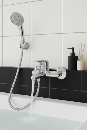 Baterie cada si dus La Brocca SIENA P100C305, Monocomanda, Economie de apa, Silentioasa, Usor de curatat si instalat, alama sanitara, Finisaj crom [2]