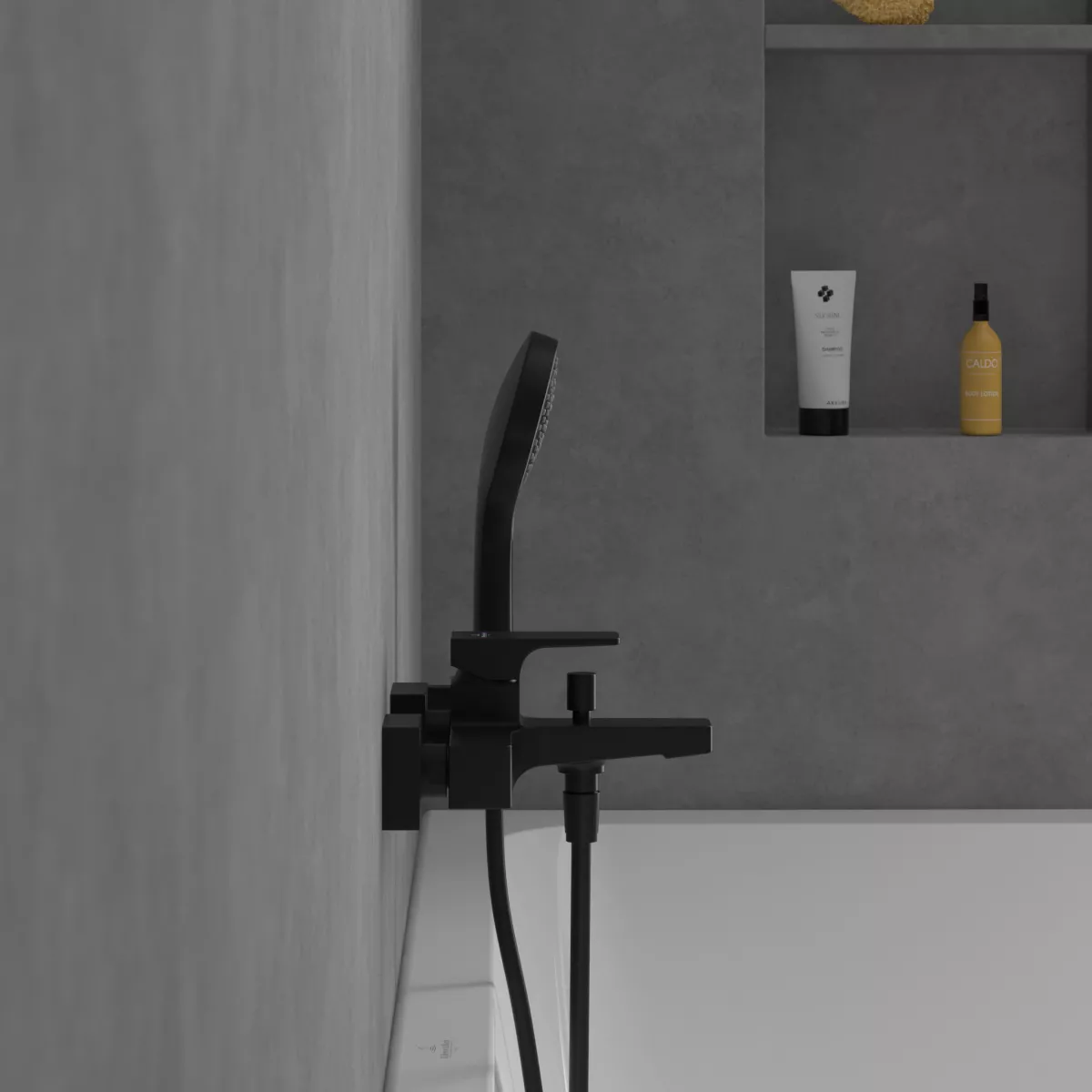 Baterie cada Villeroy and Boch Architectura, aparenta, mat, negru, TVT125001000K5 [1]