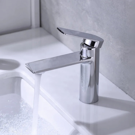 Baterie chiuveta baie La Brocca ROMA P800D105, Monocomanda, Design slim, Montaj pe perete, Economie de apa, Silentioasa, Usor de curatat si instalat, alama sanitara, Finisaj crom [5]