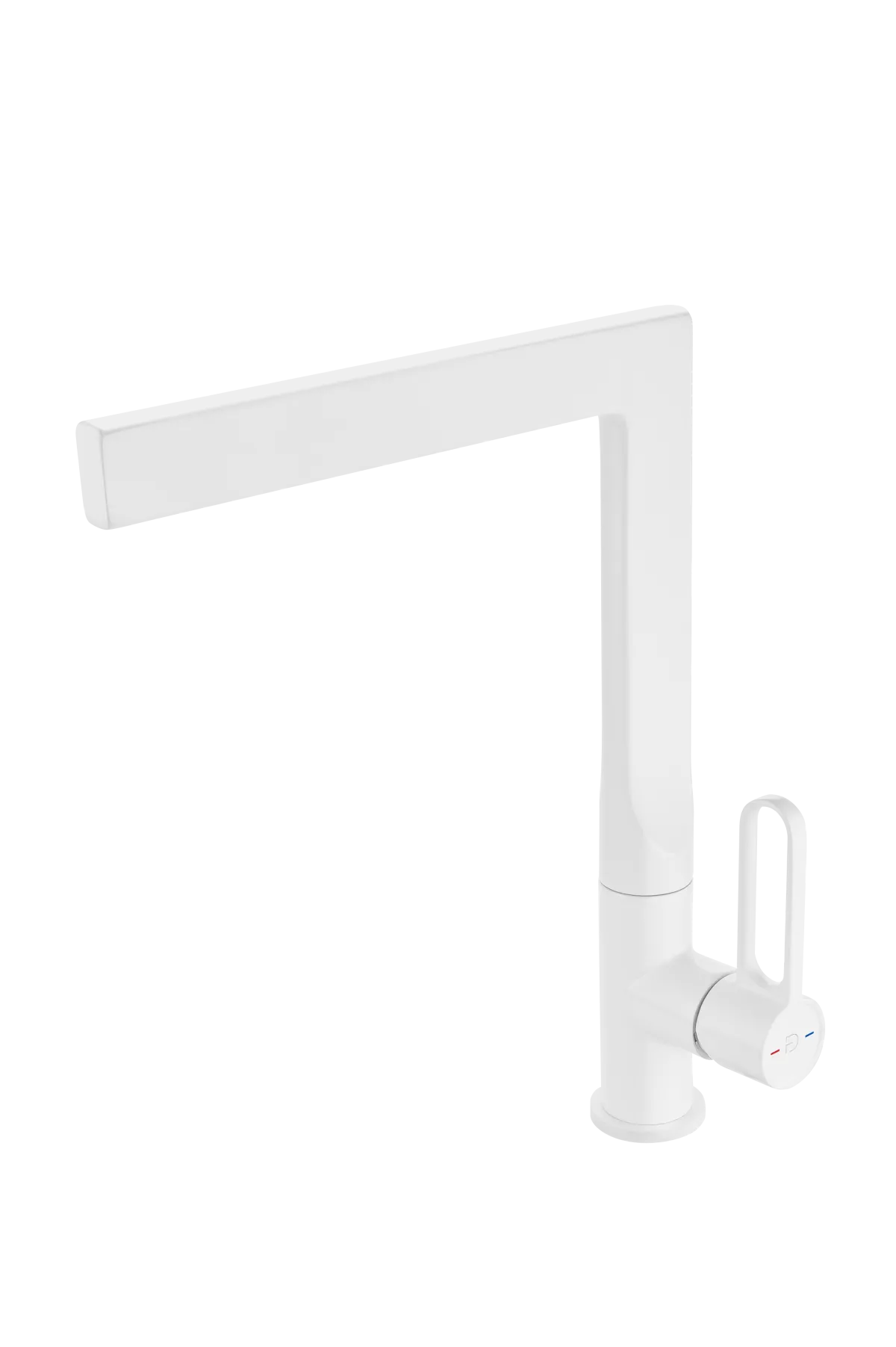 Chiuvete si baterii bucatarie - Baterie de bucatarie FDesin Zaffiro FD1-ZFR-4-33, 3/8'', tip L, pipa inalta, pivotanta, mat, alb