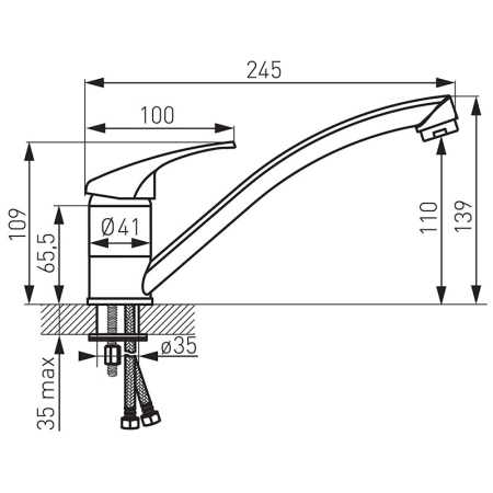 Baterie de bucatarie, Ferro, Basic, crom [1]