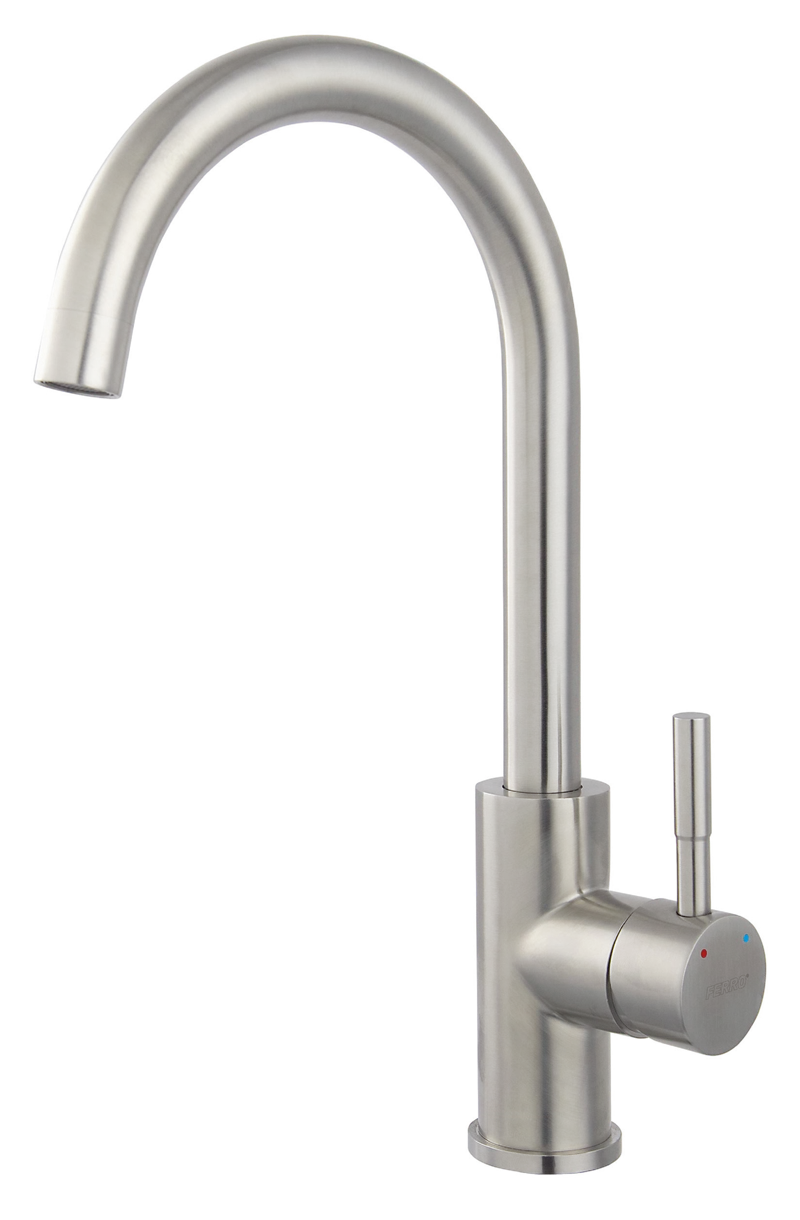Baterii bucatarie - Baterie de bucatarie, Ferro, Camira, cu pipa inalta, inox