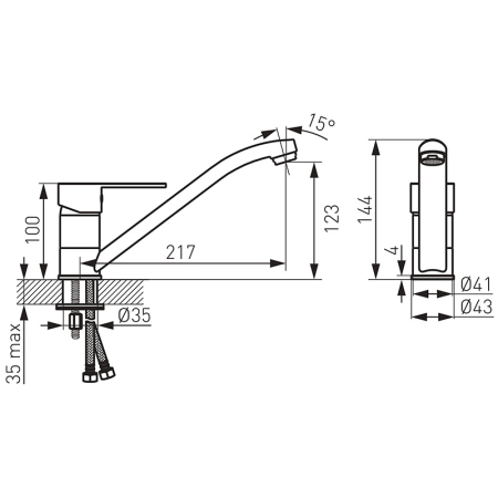 Baterie de bucatarie, Ferro, Savio, crom [1]