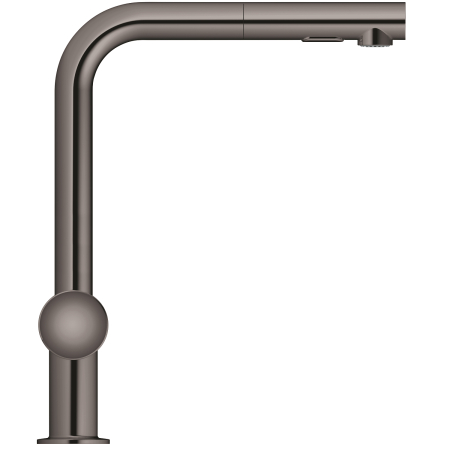 Baterie de bucatarie Grohe 30274A00, Minta, 3/8'', pipa inalta, tip L, dus extractabil, 2 functii, lucios, grafit [1]