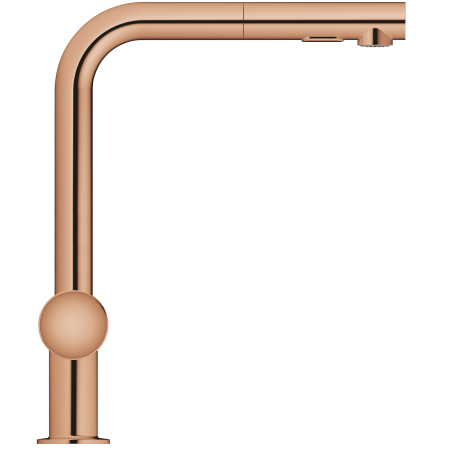 Baterie de bucatarie Grohe 30274DA0, Minta, 3/8'', Tip L, inalta, dus extractabil, 2 functii, lucios, cupru [2]