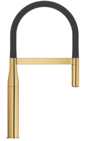 Baterie de bucatarie Grohe 30294GL0, Essence, 3/8'', inalta, tip C, dus extractabil, 2 functii, lucios, auriu [2]