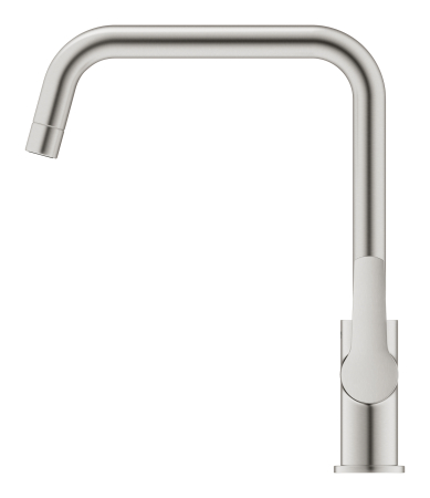 Baterie de bucatarie Grohe 30470DC0, Start, inalta, tip U, pivotanta, mat, otel satinat [3]