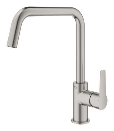 Baterie de bucatarie Grohe 30470DC0, Start, inalta, tip U, pivotanta, mat, otel satinat [5]