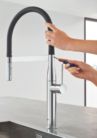 Baterie de bucatarie Grohe 30503000, 1 bar, 530 mm, 240 mm, 1 orificii instalare, 2 sprayuri, 360 unghi pivotare, Crom [9]