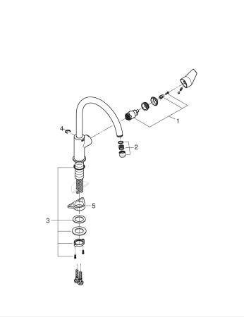 Baterie de bucatarie Grohe 30529001, 1 bar, 332 mm, 223 mm, 1 orificii instalare, 1 sprayuri, 360 unghi pivotare, Crom [4]