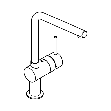 Baterie de bucatarie Grohe 31375DL0, Minta, 3/8'', tip L, pipa inalta, mat, cupru [3]