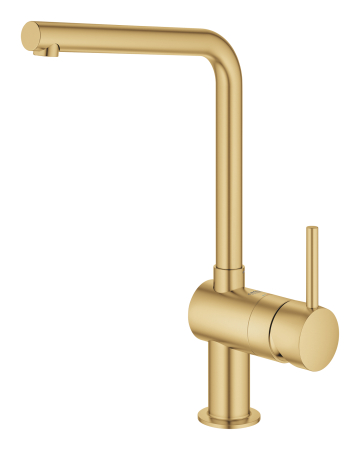 Baterie de bucatarie Grohe 31375GN0, Minta, 3/8'', pipa inalta, tip L, mat, auriu [1]