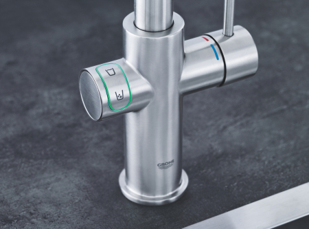 Baterie de bucatarie Grohe 31455DC1, Blue Home, inalta, tip C, filtare, racire, apa carbogazoasa, mat, otel satinat [6]