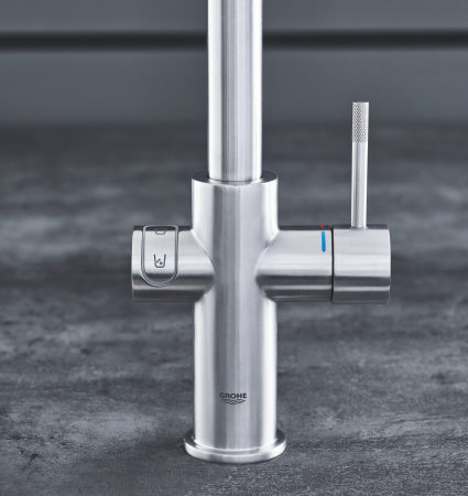 Baterie de bucatarie Grohe 31455DC1, Blue Home, inalta, tip C, filtare, racire, apa carbogazoasa, mat, otel satinat [7]