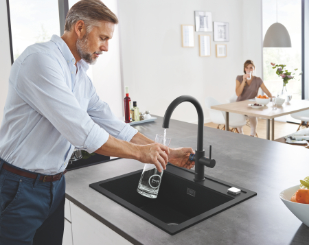Baterie de bucatarie Grohe 31455KS1, Blue Home, 3/8'', tip C, inalta, filtrare, racire, apa carbogazoasa, Smart, mat [1]