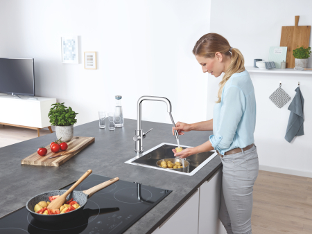 Baterie de bucatarie Grohe 31543000, 1 bar, 393 mm, 224 mm, 1 orificii instalare, 1 sprayuri, 150 unghi pivotare, Crom [7]