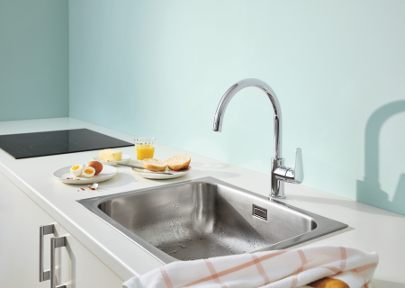 Baterie de bucatarie Grohe 31554001, 1 bar, 332 mm, 223 mm, 1 orificii instalare, 1 sprayuri, 360 unghi pivotare, Crom [2]