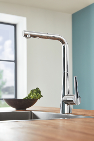 Baterie de bucatarie Grohe 32553002, 1 bar, 380 mm, 205 mm, 1 orificii instalare, 2 sprayuri, 360 unghi pivotare, Crom [9]
