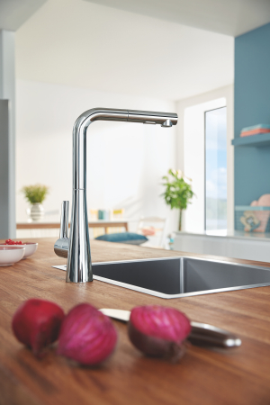 Baterie de bucatarie Grohe 32553002, 1 bar, 380 mm, 205 mm, 1 orificii instalare, 2 sprayuri, 360 unghi pivotare, Crom [1]