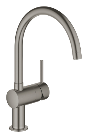 Baterii bucatarie - Baterie de bucatarie Grohe 32917AL0, Minta, 3/8'', pipa inalta, tip C, pivotanta, mat, grafit