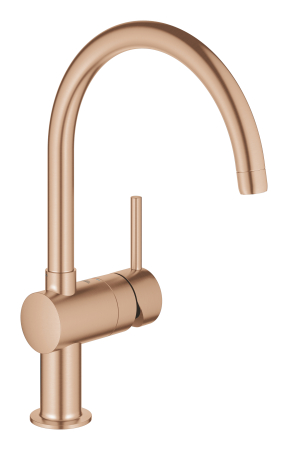 Baterii bucatarie - Baterie de bucatarie Grohe 32917DL0, Minta, 3/8'', pipa inalta, tip C, pivotanta, mat, cupru