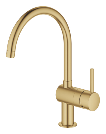 Baterie de bucatarie Grohe 32917GN0, Minta, 3/8'', pipa inalta, tip C, pivotanta, mat, auriu [1]