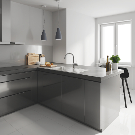 Baterie de bucatarie Grohe 32918000, 1 bar, 360 mm, 215 mm, 1 orificii instalare, 2 sprayuri, 160 unghi pivotare, Crom [1]