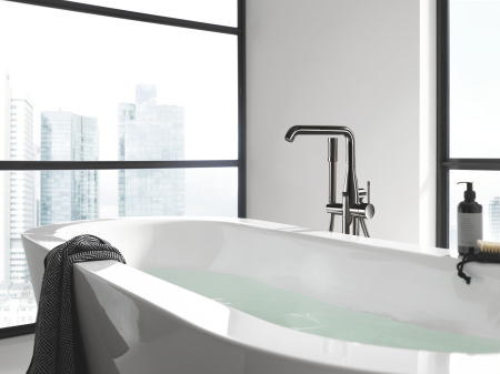 Baterie de cada Grohe 23491A01, Essence, montare pe podea, 1/2'', set de dus, pivotanta, necesita set fixare, lucios [2]