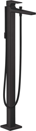 Baie - Baterie de cada Hansgrohe Metropol 32532670, 1/2'', pe podea, set dus, necesita valva, mat, negru