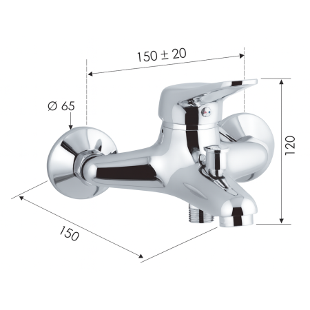 Baterie de cada Remer Rubinetterie Kiss K05, aparenta, monocomanda, cartus ceramic, crom lucios, alama [1]