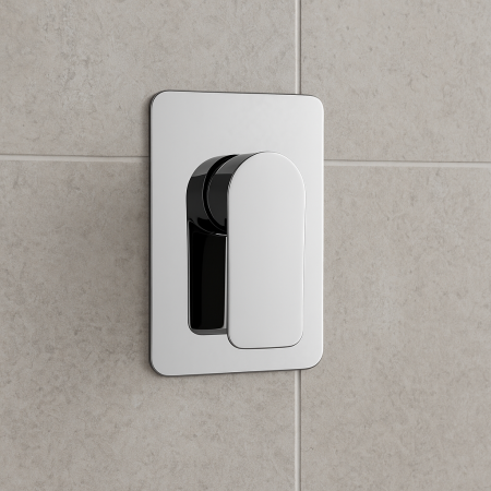 Baterie de cada si dus Remer Rubinetterie Infinity I30, incastrata, monocomanda, comutator cada/dus, cartus ceramic, design modern, crom, alama cromata [2]