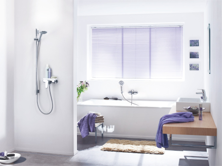 Baterie de dus Grohe 33569002, 1 bar, 172 mm, 154 mm, 2 orificii instalare, 1/2 dimensiune racord furtun, Crom [3]