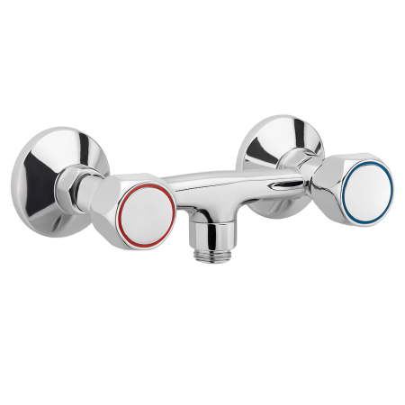 Obiecte si instalatii sanitare - Baterie de dus Remer Rubinetterie 1000-2000 38Y, montaj pe perete, dublu comanda, conecxiune dus, alama cromata